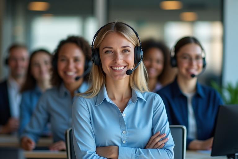 Customer service team assisting international drivers