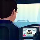 Driver watching training course on tablet